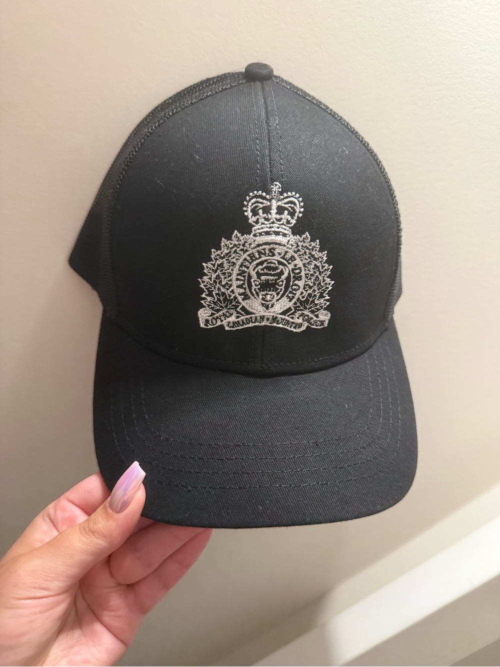 Embroidered RCMP Black Baseball Cap - BNWOT